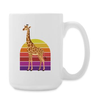 Retro Giraffe Vintage Sunset - Large Mug 440 ml - white - Right