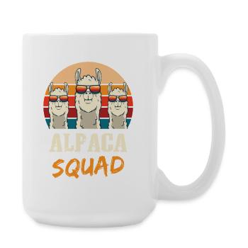 Alpaca Squad Funny Alpaca Sunglasses Design - Große Tasse 440 ml - Weiß - Rechts