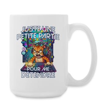 Gamer humour jeux vidéo console gaming chat énervé - Grande tasse 440 ml - blanc - Droite