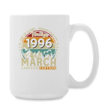 30. Geburtstag Geschenk Mann Vintage März 1996 - Große Tasse 440 ml - Weiß - Rechts