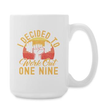 Fitness Fanatics Decided To Workout Calisthenics - Large Mug 440 ml - white - Right
