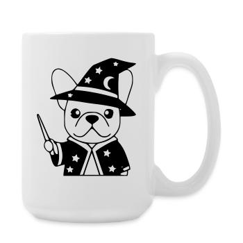 Frenchie Wizard Magic Outline - Large Mug 440 ml - white - Right