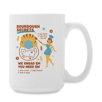 Sauerteig-Geheimnisse Brotbacker Sauerteigbäcker - Große Tasse 440 ml - Weiß - Rechts