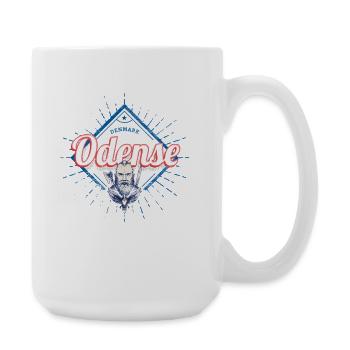 Ville d’Odense, Danemark, avec souvenir de vacances viking - Grande tasse 440 ml - blanc - Droite