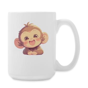 Makaken Makake - Große Tasse 440 ml - Weiß - Rechts