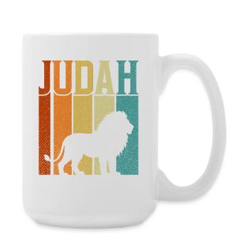Jesus Lion Judah Cross Christian Faith Bible - Large Mug 440 ml - white - Right