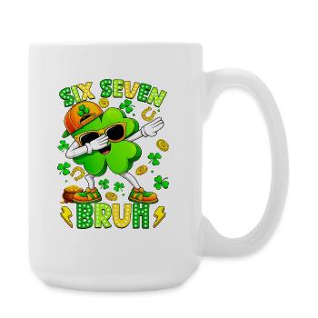 Six Seven Bruh Meme 67 St Patrick Day - Grande tasse 440 ml - blanc - Droite