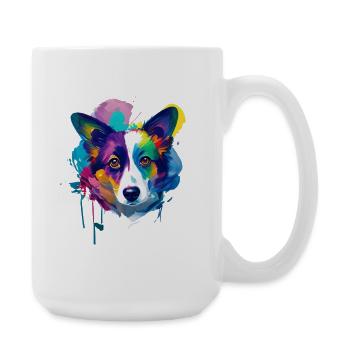 Cardigan Corgi Gallois Peinture à l’huile vibrante - Grande tasse 440 ml - blanc - Droite