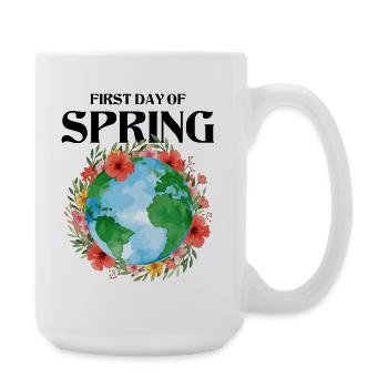 Premier jour de l’équinoxe de printemps Joyeuses Pâques Ostara - Grande tasse 440 ml - blanc - Droite