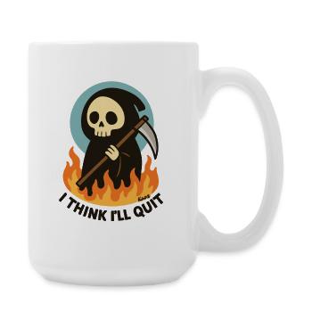 Grim Reaper in Flames Quit Text - Large Mug 440 ml - white - Right
