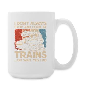 Spotting de trains de locomotives à vapeur - Grande tasse 440 ml - blanc - Droite