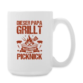 Barbecue, fête des pères, papa - Grande tasse 440 ml - blanc - Droite