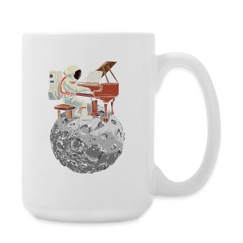 Piano lunaire avec combinaison spatiale - Grande tasse 440 ml - blanc - Droite