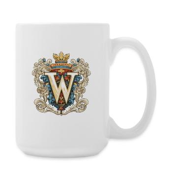 W Letter Name Crown - Large Mug 440 ml - white - Right