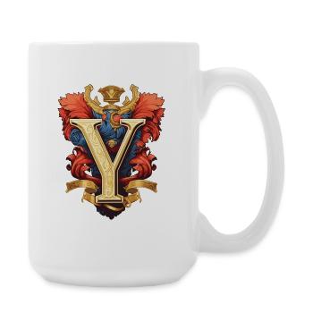 Y Buchstabe Name Krone - Große Tasse 440 ml - Weiß - Rechts