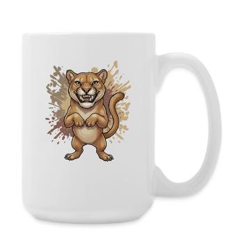 Tirage de dessins animés Wildcat en colère - Grande tasse 440 ml - blanc - Droite