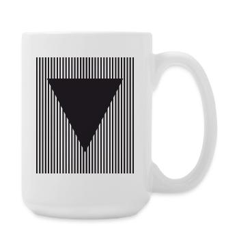 Triangle inversé sur champ rayé - Grande tasse 440 ml - blanc - Droite