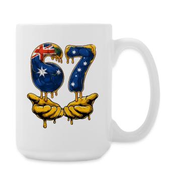 67 Soccer Meme 67 T Shirt, Soccer 67 Football - Large Mug 440 ml - white - Right