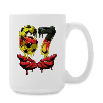67 Soccer Meme, 67 T Shirt, Soccer 67 Football - Large Mug 440 ml - white - Right