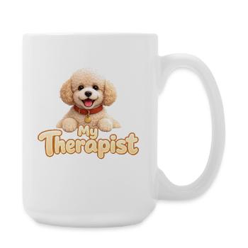 Poodle My Therapist - Large Mug 440 ml - white - Right