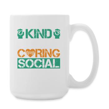 Social Worker Quota Kind Loving Caring Social Work - Large Mug 440 ml - white - Right