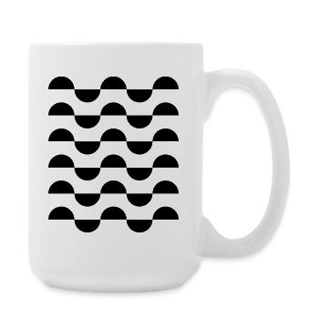 geometric wavy circles pattern design - Large Mug 440 ml - white - Right