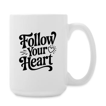 Follow Your Heart - Large Mug 440 ml - white - Right