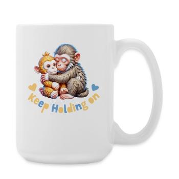 Les singes qui s’accrochent continuent de s’accrocher - Grande tasse 440 ml - blanc - Droite
