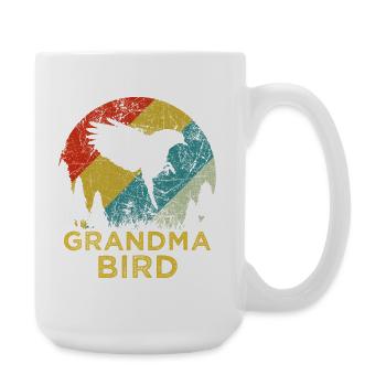 Mama Bird Retro 70s Mothers Day Shirt - Large Mug 440 ml - white - Right