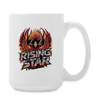 Rising Star Phoenix With Sunglasses Fire Bird - Large Mug 440 ml - white - Right