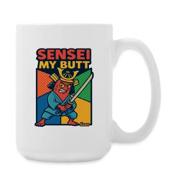 Sensei My Butt Samurai Cartoon - Large Mug 440 ml - white - Right