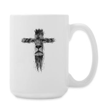 Lion of the tribe of Judah Jesus worship faith Christian - Large Mug 440 ml - white - Right