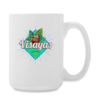 Visayas Philippinen Kokosnuss Filipino Souvenir - Große Tasse 440 ml - Weiß - Rechts
