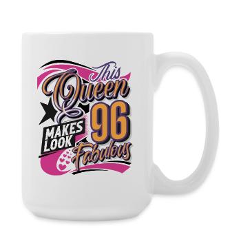 Reine du 96e anniversaire - Grande tasse 440 ml - blanc - Droite