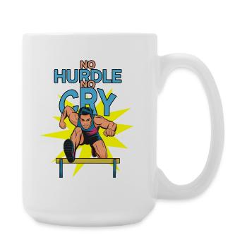 Hürdenlauf: No Hurdle No Cry - Große Tasse 440 ml - Weiß - Rechts