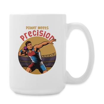 Lancer du poids : puissance rencontrée précision - Grande tasse 440 ml - blanc - Droite