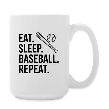 Mange. Dors. Baseball. Répétez. - Grande tasse 440 ml - blanc - Droite