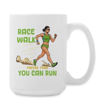 Marche (Compétition) : Plus rapide que tu ne peux courir ! - Grande tasse 440 ml - blanc - Droite