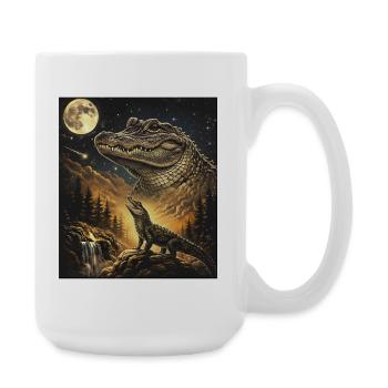Moon Crocodile Forest Howl Moonlight - Large Mug 440 ml - white - Right