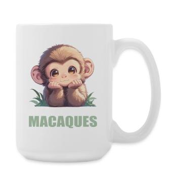 Makaken Makake - Große Tasse 440 ml - Weiß - Rechts