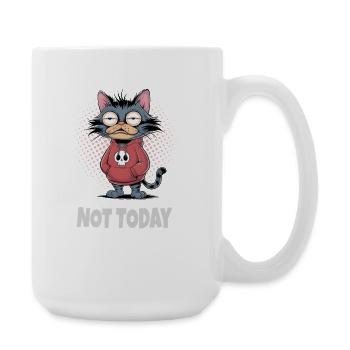 Müde Katze Not Today – Katzen Humor - Große Tasse 440 ml - Weiß - Rechts