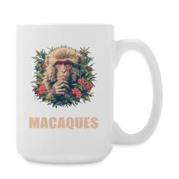 Makaken Makake - Große Tasse 440 ml - Weiß - Rechts