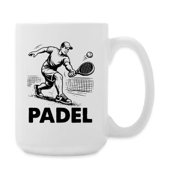 Padel Player Smash Silhouette Sport Outfit - Große Tasse 440 ml - Weiß - Rechts