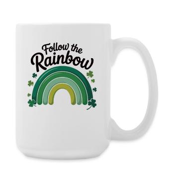 Follow The Rainbow St Patricks Day T-Shirt - Large Mug 440 ml - white - Right