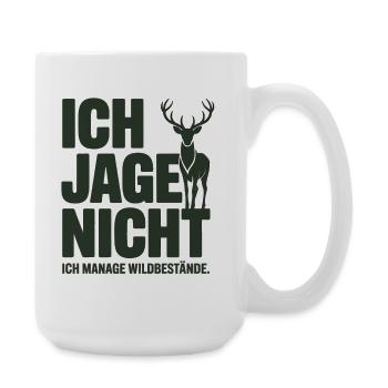 Jäger Spruch T-Shirt – Ich Manage Wildbestände - Große Tasse 440 ml - Weiß - Rechts