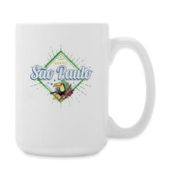 Sao Paulo in Brasilien Vintage Design mit Tukan - Große Tasse 440 ml - Weiß - Rechts
