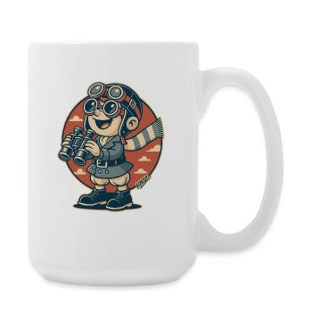Aviator Scout with Binoculars - Large Mug 440 ml - white - Right