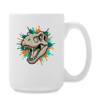 T-Rex Head with Paint Splashes - Large Mug 440 ml - white - Right