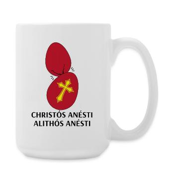 Christos Anesti Alithos Anesti Orthodoxes Ostern - Große Tasse 440 ml - Weiß - Rechts