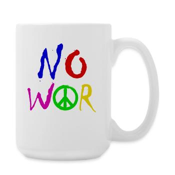NO WAR – Statement for peace against war - Large Mug 440 ml - white - Right
